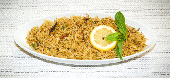 Mint rice is a very aromatic dish. It’s very flavorful cooked with fresh mint herb and whole spices. You can enjoy it at the time of lunch or dinner.