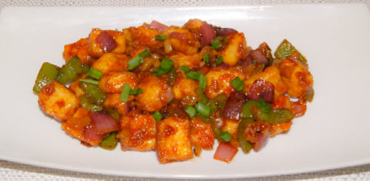 Chili Paneer is a Indo-Chinese fusion dish. This is very famous across all part of India.